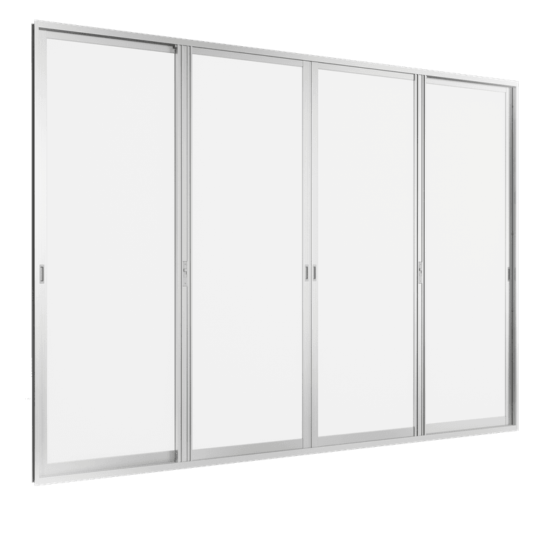Entrance sliding door (4 panels on 2 tracks)